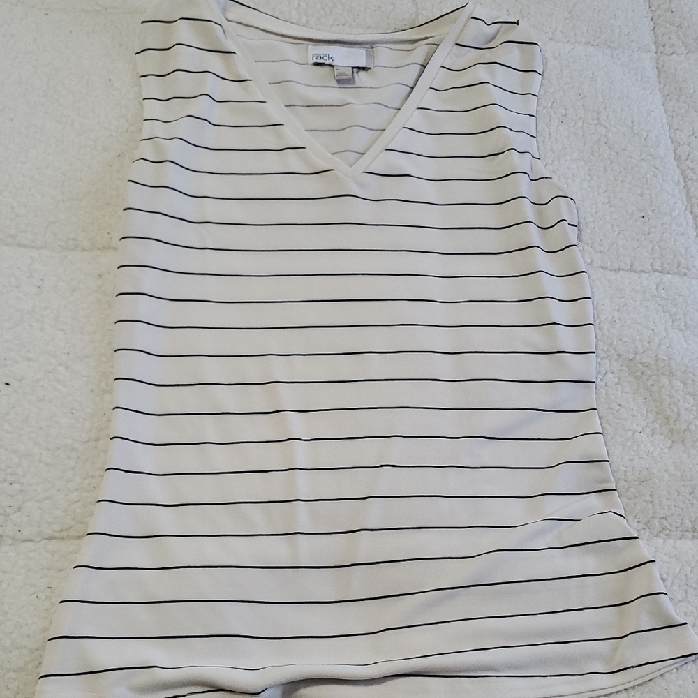 V-Neck Sleeveless Striped Tank